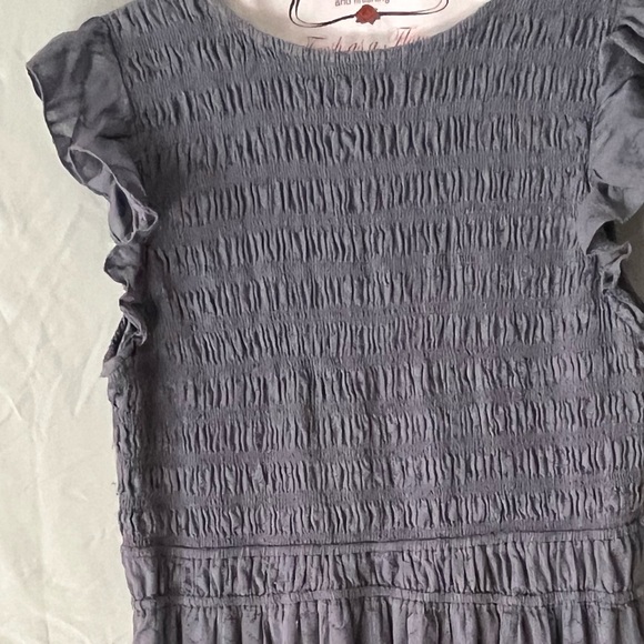 ANTHROPOLOGIE Peregrine Cotton Midi dress Blue Gray L 12 14 - Picture 10 of 15